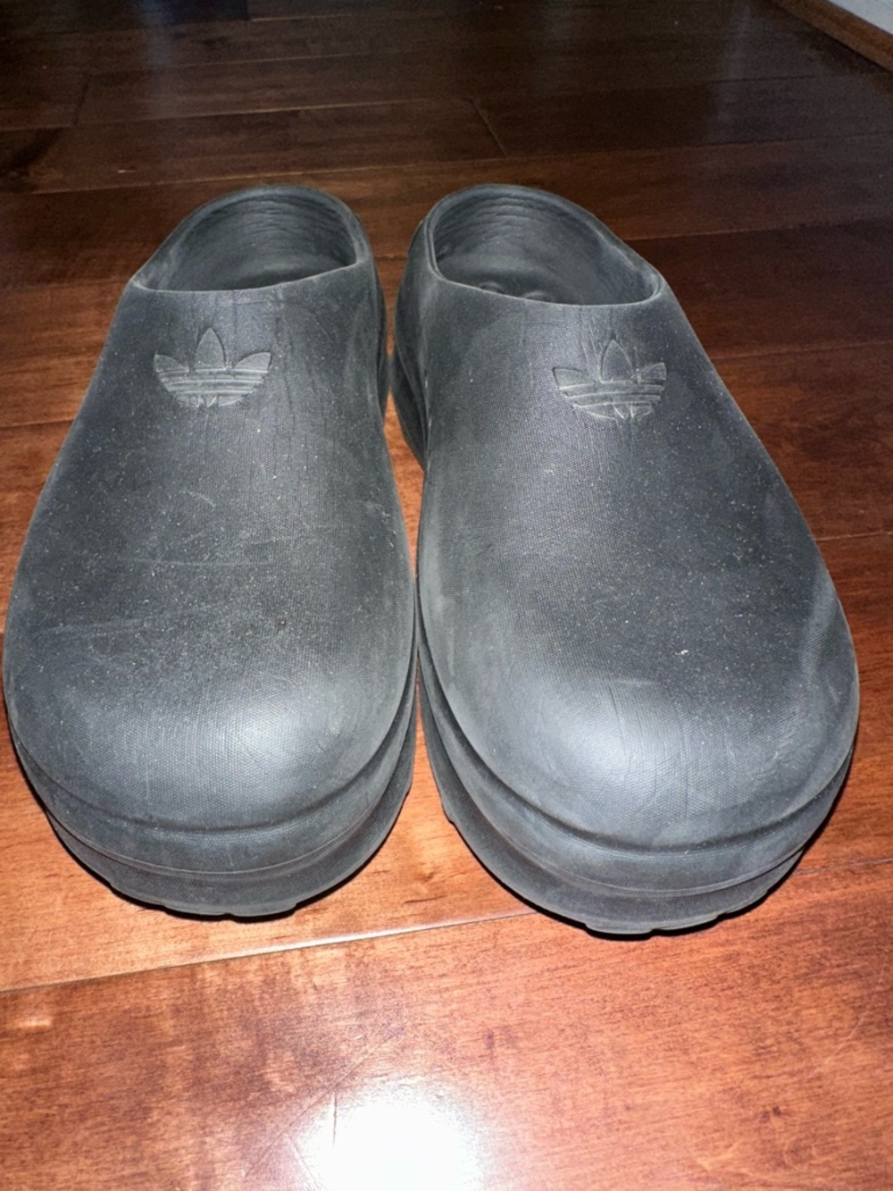 adidas Black Slip-On Foam Clogs